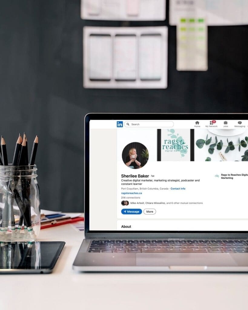 a client who used her brand photos for social media on LinkedIn

