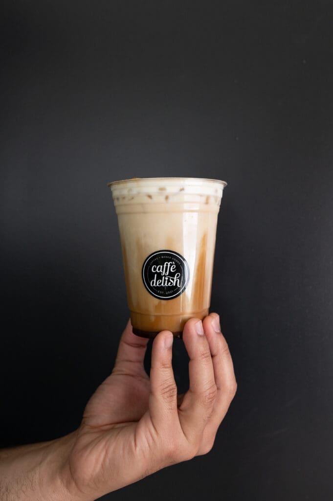 Product photo of a coffee during a brand photography session