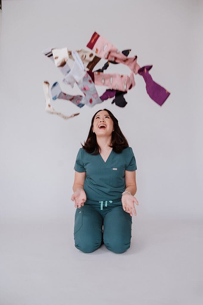 Vancouver healthcare entrepreneur business portrait, compression sock company founder branding image